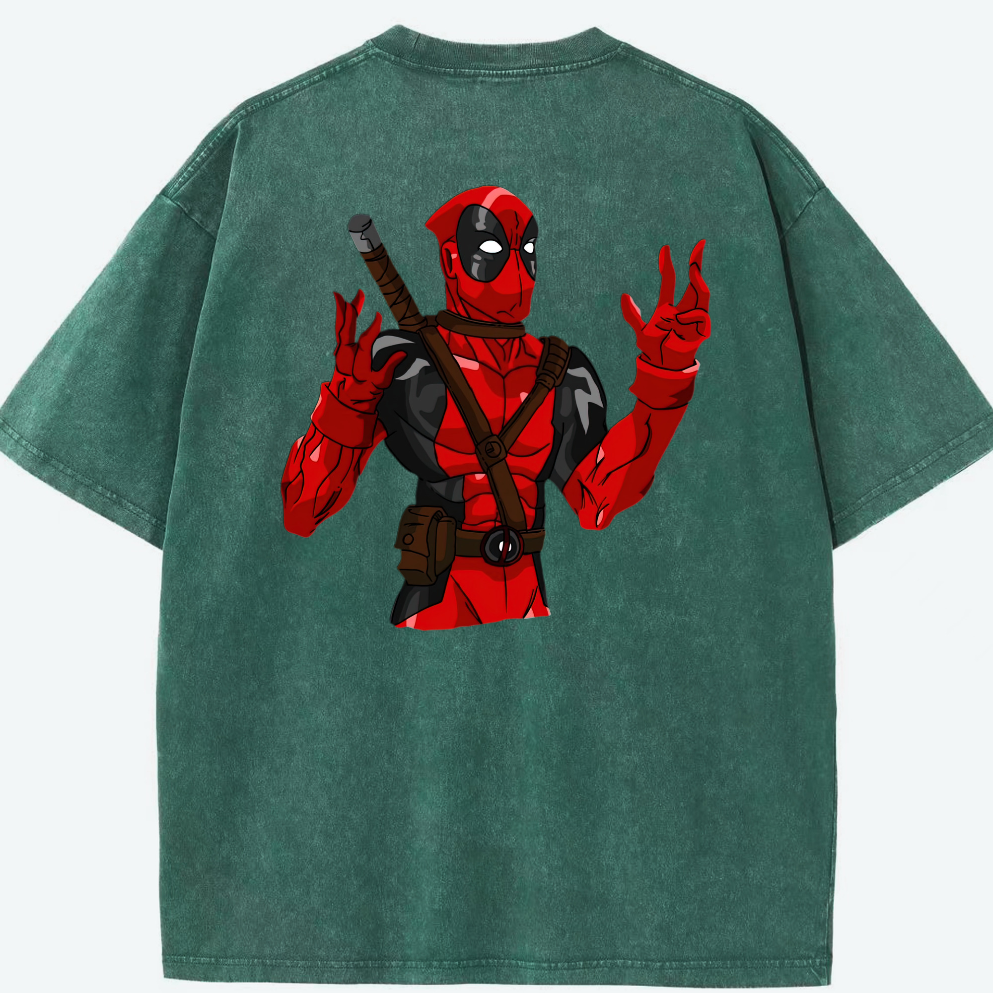（画像用） Deadpool デッドプール 綿100% ヴィンテージ風 半袖Tシャツ（背面プリント）
